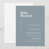 Invitation Dusty Blue Minimalist Baby shower de Brunch pour b (Devant / Derrière)