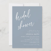Invitation Dusty Blue Minimalist Bridal Shower (Devant)