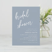 Invitation Dusty Blue Minimalist Bridal Shower (Debout devant)