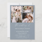 Invitation Dusty Blue Minimalist Élégant Mariage photo (Dos)