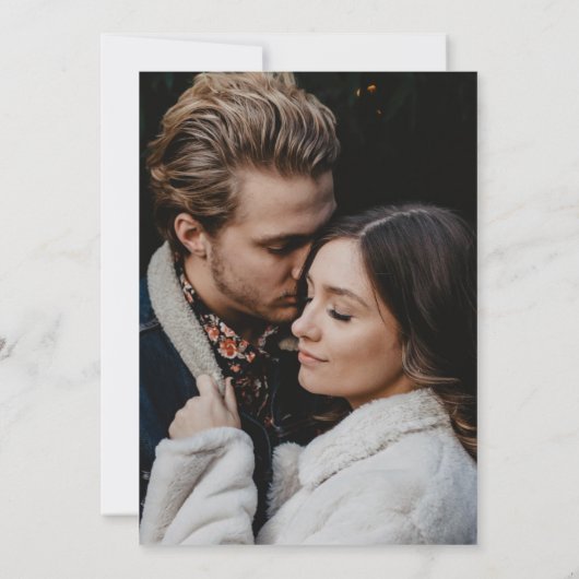 Invitation Dusty Blue Minimalist Elegant Photo Enregistrer la (Dos)