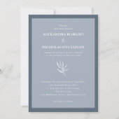 Invitation Dusty Blue Minimalist Floral Mariage (Devant)