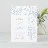 Invitation Dusty Blue Minimalist Mariage botanique (Debout devant)