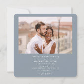 Invitation Dusty Blue Minimalist Photo Code QR Mariage (Dos)