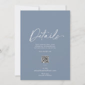Invitation Dusty Blue Minimalist Wedding Details Card (Devant)