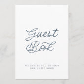 Invitation Dusty Blue Minimalist Wedding Guest Book Sign (Devant)