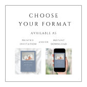 Invitation Dusty Blue Modern Boy Photo Baptême