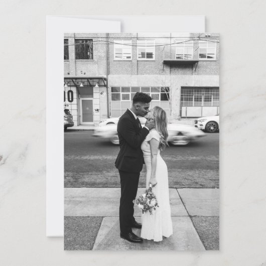 Invitation Dusty Blue Modern Mariage Photo Enregistrer Les Da (Dos)