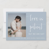 Invitation Dusty Blue Modern Minimal Script Elopement photo (Devant)