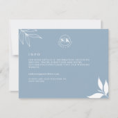 Invitation Dusty Blue Modern Minimalist Branch Feuilles détai (Devant)