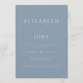 Invitation Dusty Blue Modern Minimalist Elegant Wedding  (Devant)