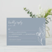 Invitation Dusty Blue Modern Minimalist Wedding Elegant (Debout devant)