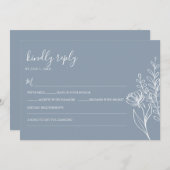 Invitation Dusty Blue Modern Minimalist Wedding Elegant (Devant / Derrière)