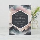 Invitation Dusty Blue Mountain Romance Wedding (Debout devant)