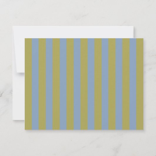 Invitation Dusty Blue & Mustard Wavy Border Note Card (Dos)