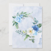 Invitation Dusty Blue Navy Aquarelle Floral Engagement Party (Dos)