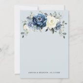 Invitation Dusty Blue Navy Champagne Ivory Floral Mariage Inv (Dos)