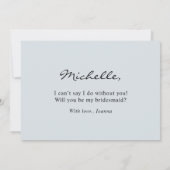 Invitation Dusty Blue Navy Green Serez-vous ma demoiselle d'h (Dos)