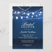 Invitation Dusty Blue Night Starry Sky Fête des mariées (Devant)