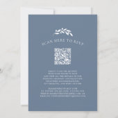 Invitation Dusty Blue Olive Branch Monogram Wreath Mariage (Dos)