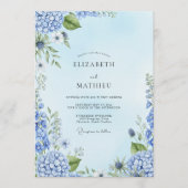 Invitation Dusty Blue Painterly Botanical Wedding (Devant)