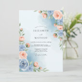 Invitation Dusty Blue Painterly Spring Wedding (Debout devant)