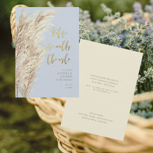 Invitation Dusty Blue Pampas avant qu'elle marche Fête des ma