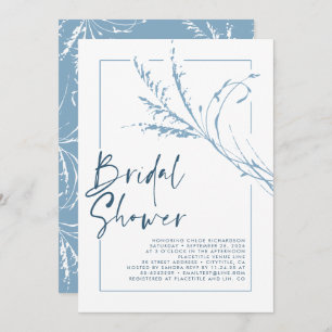 Invitation Dusty Blue Pampas Grass Moderne Boho Fête des mari