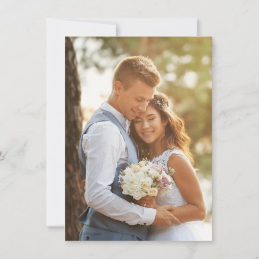 Invitation Dusty blue party Seulement Mariage Photo Juste mar (Dos)