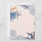 Invitation Dusty Blue & Peach Broderie de dentelle pour une d (Dos)