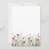 Invitation Dusty Blue Peach Fleurs sauvages 40e anniversaire (Dos)