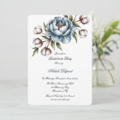 Invitation Dusty Blue Peony and Cotton Bachelorette Party (Debout devant)