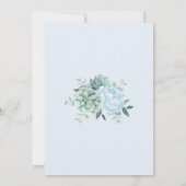 Invitation Dusty Blue Peony Fête des mariées Succulente (Dos)