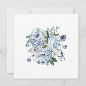 Invitation Dusty Blue Peony Floral Fête des mariées Carré (Dos)