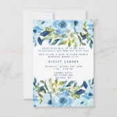Invitation Dusty Blue Peony Florals Garçon Baby Dans Douche F (Devant)