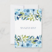 Invitation Dusty Blue Peony Florals Garçon Baby Dans Douche F (Dos)