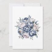 Invitation Dusty Blue Peony Rose et Parties scintillant Coupl (Dos)