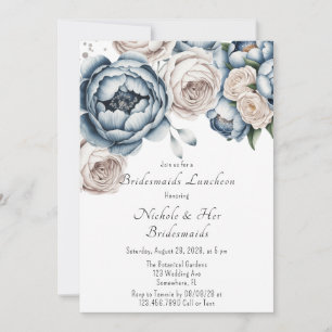 Invitation Dusty Blue Peony Rose & Parties scintillant Brides