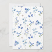 Invitation Dusty Blue Pétales Perles et Fête des mariées de p (Dos)