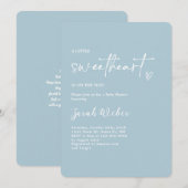 Invitation Dusty Blue Petit Baby shower adorable Garçon (Devant / Derrière)