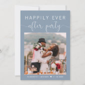 Invitation Dusty Blue Photo QR Code Mariage Réception (Devant)