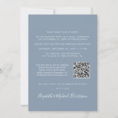 Invitation Dusty Blue Photo QR Code Mariage Réception (Dos)