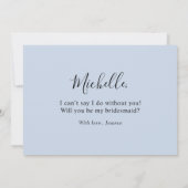 Invitation Dusty Blue Pink hydrangeas Bridesmaid Proposition (Dos)