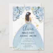 Invitation Dusty Blue Princess Party (Devant)