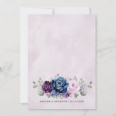 Invitation Dusty Blue Purple Lilac Mariage Célébration Invita (Dos)