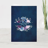 Invitation Dusty Blue Purple Navy Lilac Blooms Mariage Invita (Dos)