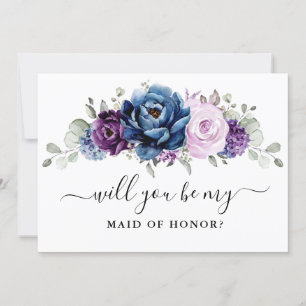 Invitation Dusty Blue Purple Serez-vous ma servante d'honneur
