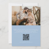 Invitation Dusty Blue QR Code photo minimaliste Mariage (Dos)