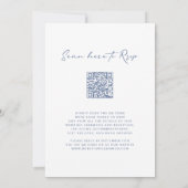 Invitation Dusty Blue QR Code RSVP Mariage de monogramme bota (Dos)