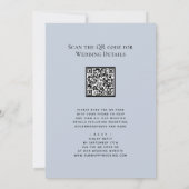 Invitation Dusty Blue QR Code Tout en un Mariage moderne (Dos)